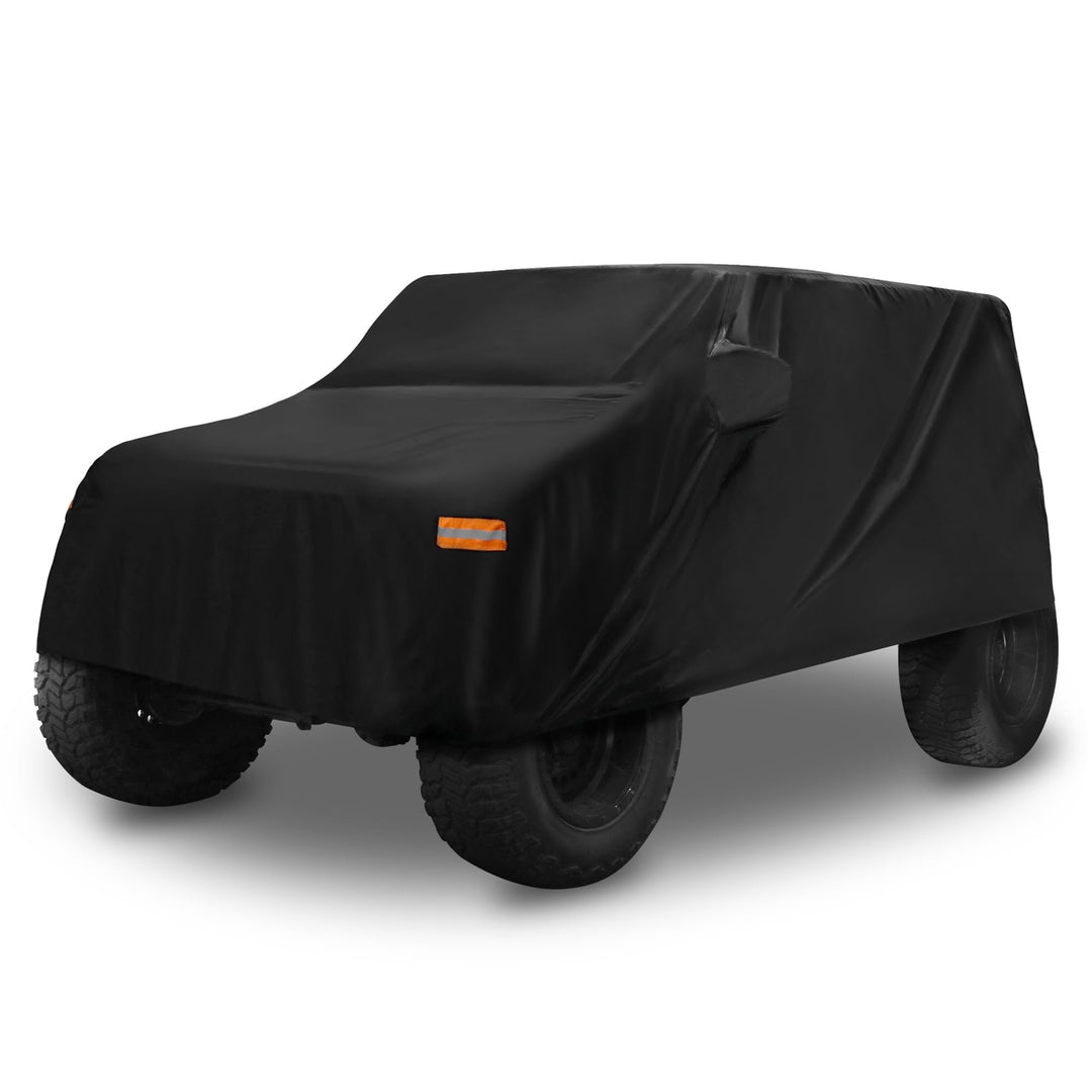 X AUTOHAUX SUV Auto Abdeckung für Jeep Wrangler JK JL 2 Türer 2007-2021 Wasserdicht Schwarz, Schwarz
