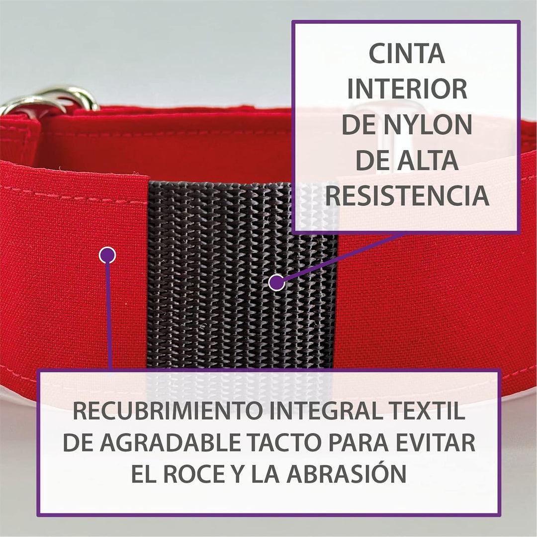 Galguita Amelie, 4 cm Breite Grösse S (20-29 cm), Hundehalsband mit Herzen 4cm Ancho Talla S (20-29