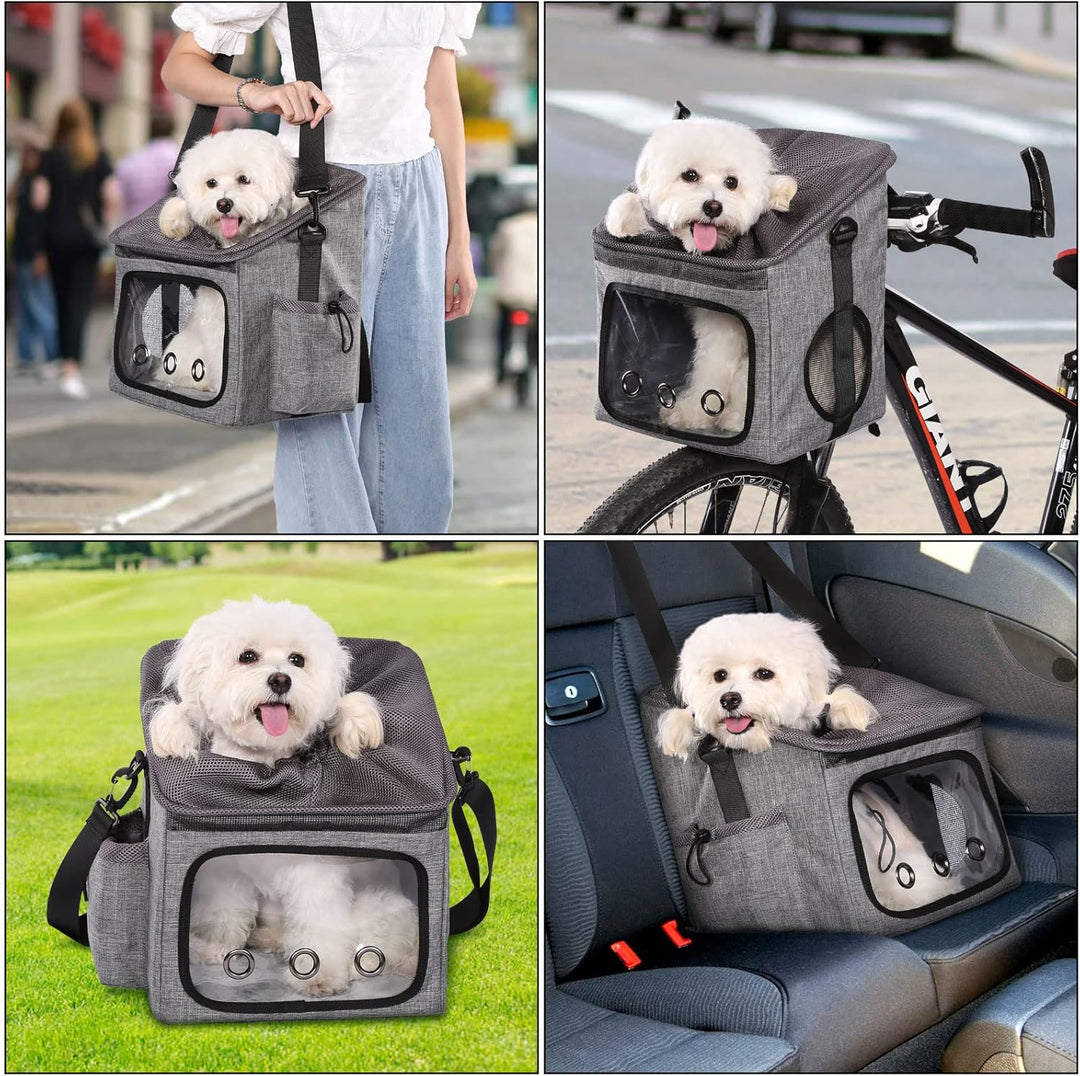 Ownpets Hund Fahrrad Korb Tasche Haustier Tragetasche, Hund Autositz mit Sicherheitsseil, Verstellba