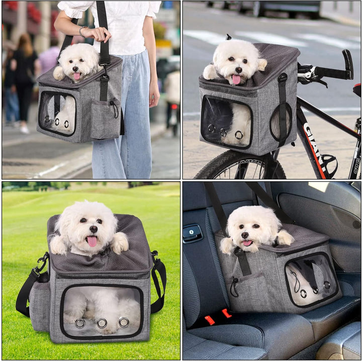 Ownpets Hund Fahrrad Korb Tasche Haustier Tragetasche, Hund Autositz mit Sicherheitsseil, Verstellba