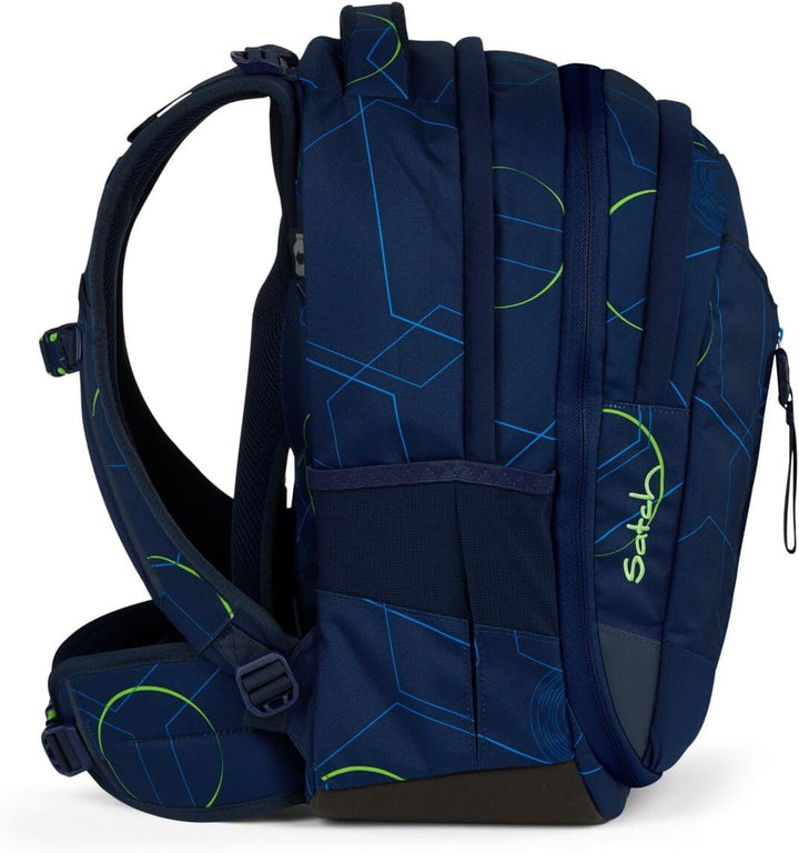 Satch Match Schulrucksack Set 3tlg. inkl. Schlamperbox und Sportbeutel Blue Tech, Blue Tech