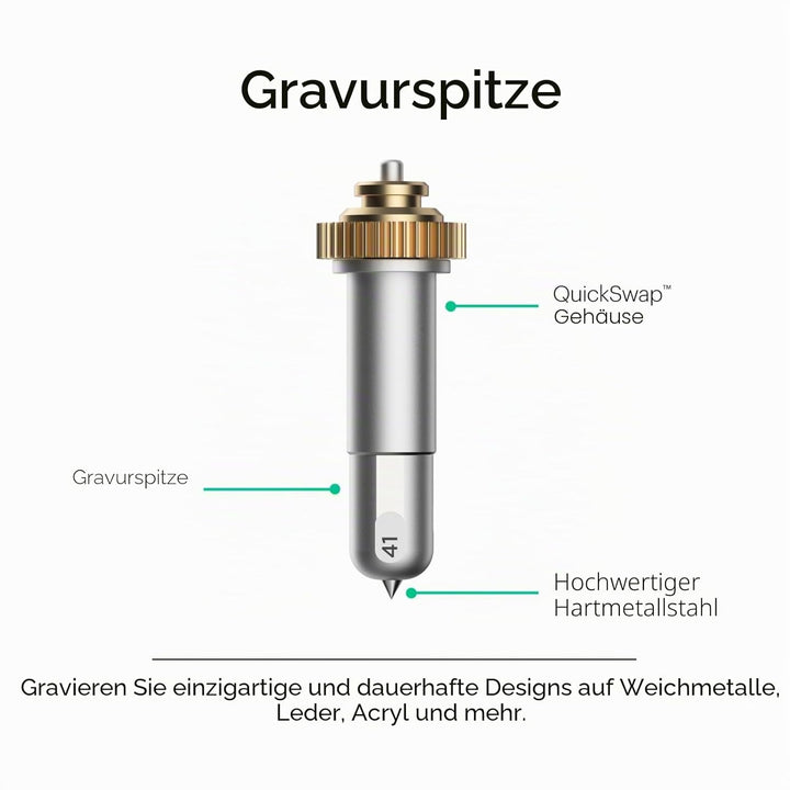 Cricut Gravierspitze Gehäuse Engraving Tip + QuickSwap Housing for Maker Machines, Metall, Multicolo