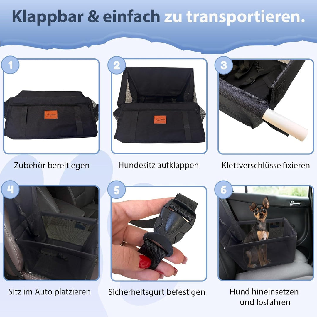 Hundeautositz – Wasserdichter & Atmungsaktiver Autositz für Hunde – Robuste Oxford-Tragetasche mit S
