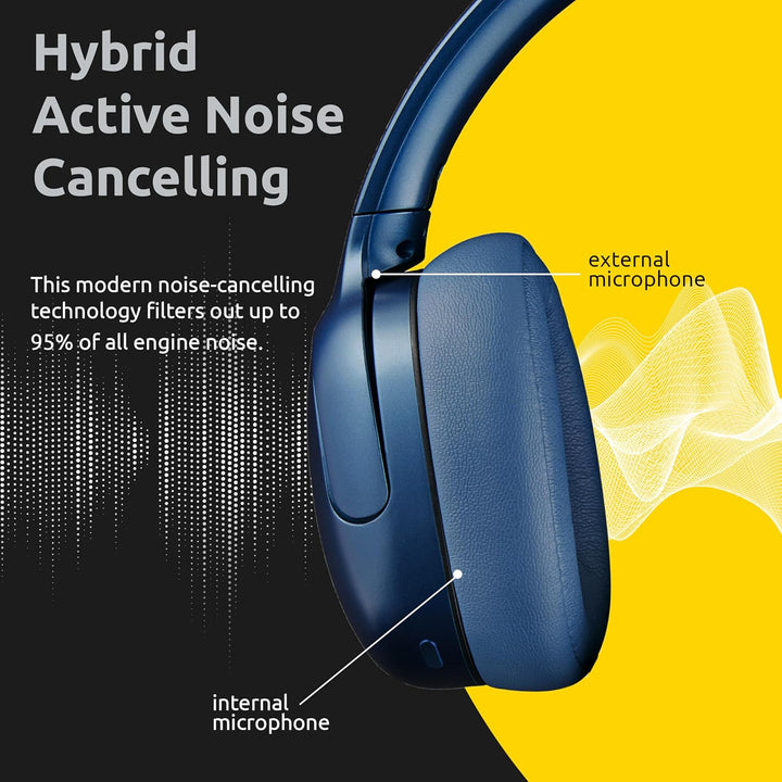 Intenso O400HA Over-Ear Kopfhörer - Hybrid Active Noise Cancelling, bis zu 75 Stunden Laufzeit und B