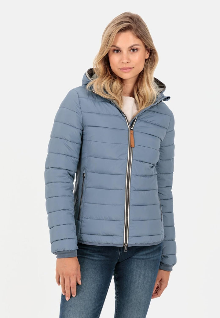 camel active Damen leichte Steppjacke mit Abnehmbarer Kapuze 40 Blau, 40 Blau