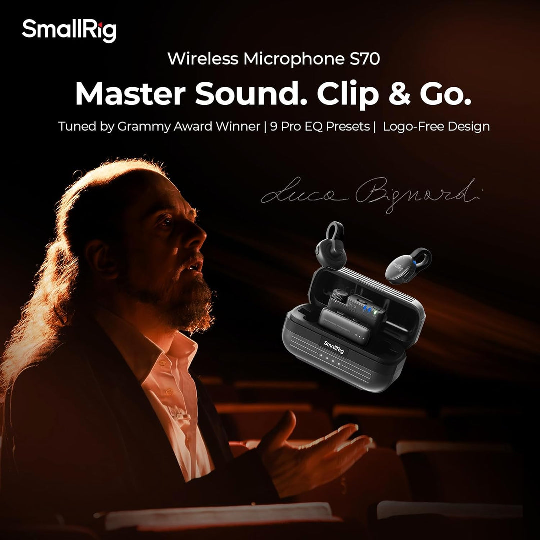 SMALLRIG S 70 Drahtloses Mikrofon mit USB-C- und 3,5-mm-Schnittstellen für Telefone/Tablets/Kameras,