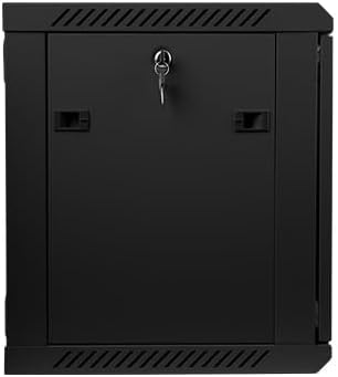Lanberg 19'' Wall-Mounted Installation Cabinet 9U 600x450mm Black (Glass Door)