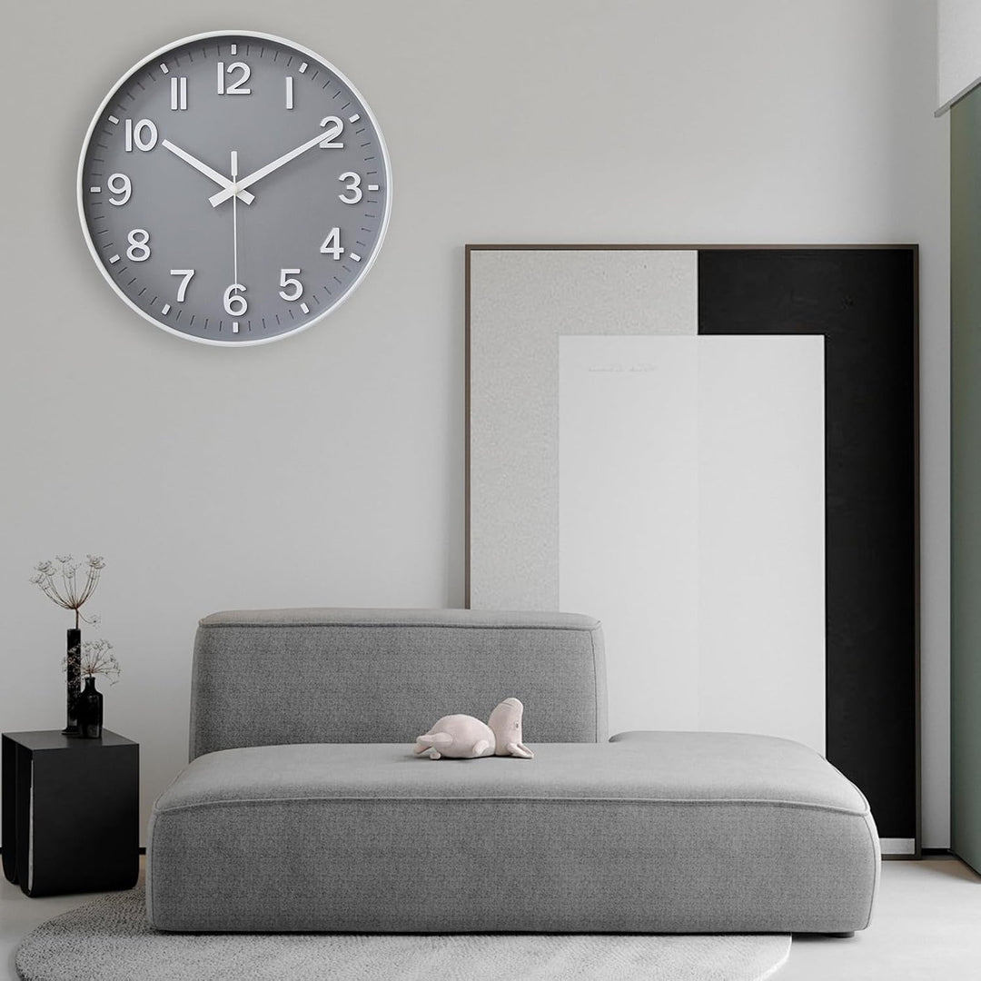 HZDHCLH 30cm Lautlos Wanduhr ohne Ticken Schleichende Sekunde mit Arabisch Ziffer für Büro, Klassenz