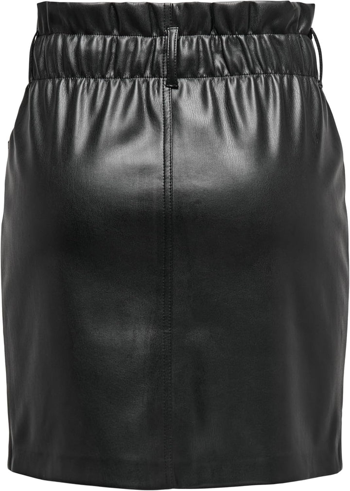ONLY Female Rock in Lederoptik Kunstleder Rock M Schwarz, M Schwarz