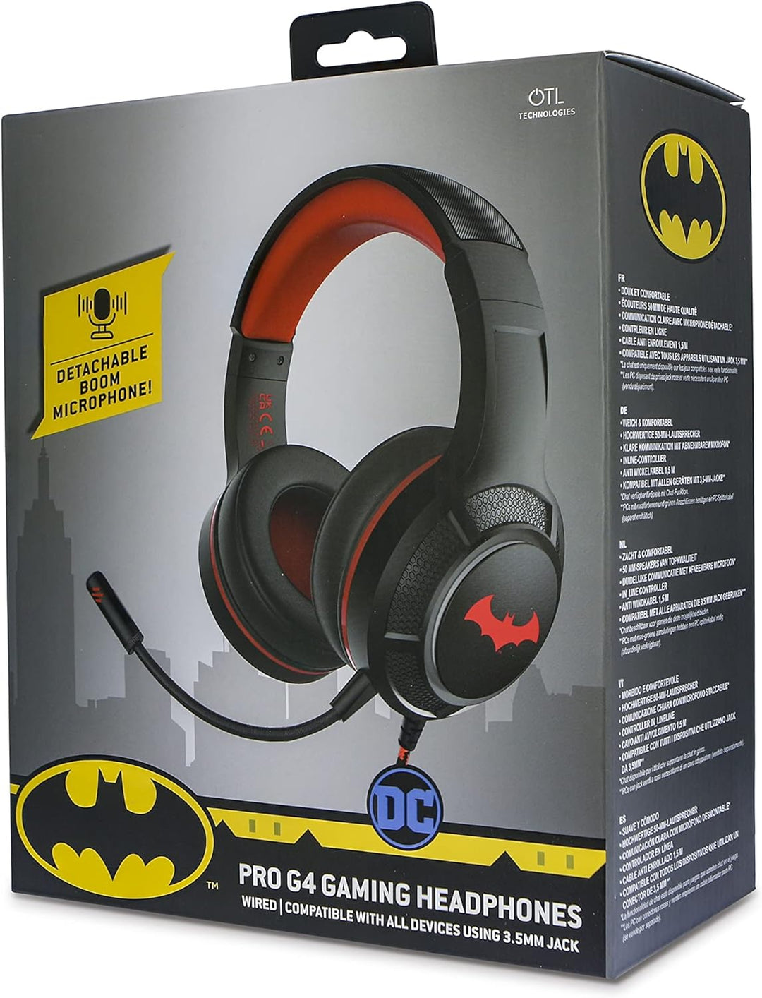 OTL Technologies DC0905 DC Comics Batman Pro G4 Wired Gaming Headphones Black