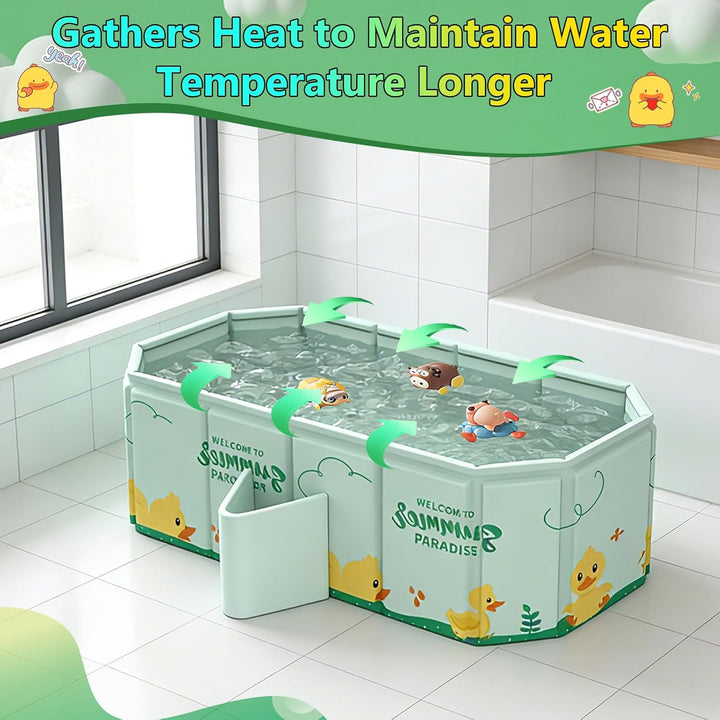 Babybadewanne Faltbar, Tragbare Baby badewanne, Grosse Babywanne für 0-8 Jahre, Integrierte Badewann