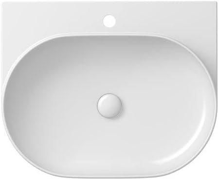 Waschbecken-Set mit Original-Einbauregal und Weiss Zubehör, Waschbecken zur Wandmontage mit Hahnloch
