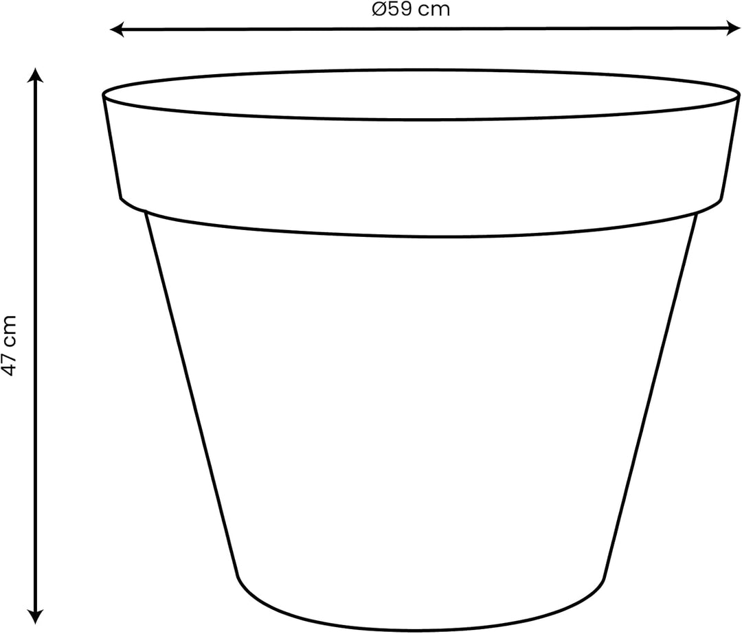 Blumentopf Toskana taupe Mehrfarbig Ø 60 x H.47 cm - 76L, Mehrfarbig Ø 60 x H.47 cm - 76L
