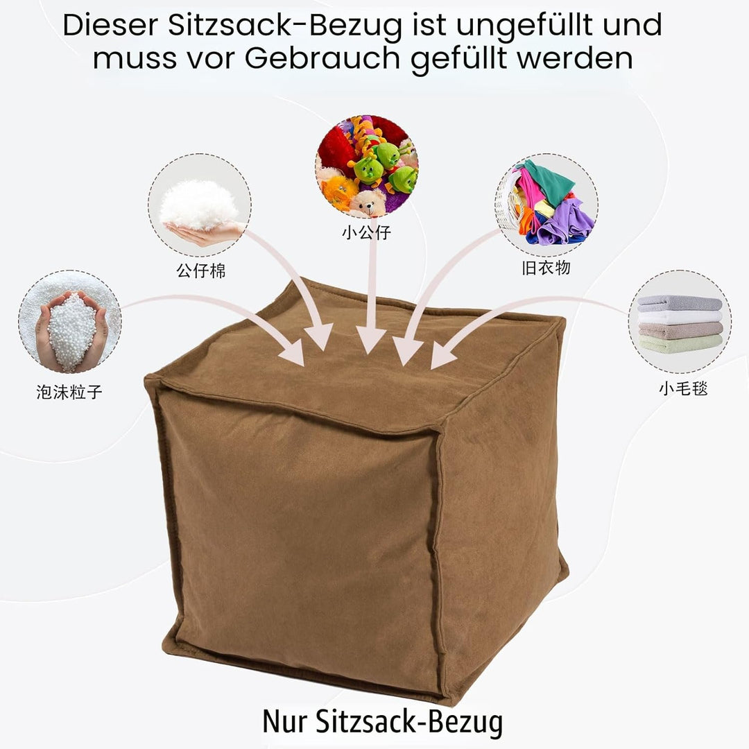Louis Donné Rechteck Polsterhocker Quadratisches Sitzpouf Fusshocker Holster Ungefüllt Stoff Sitzpuf