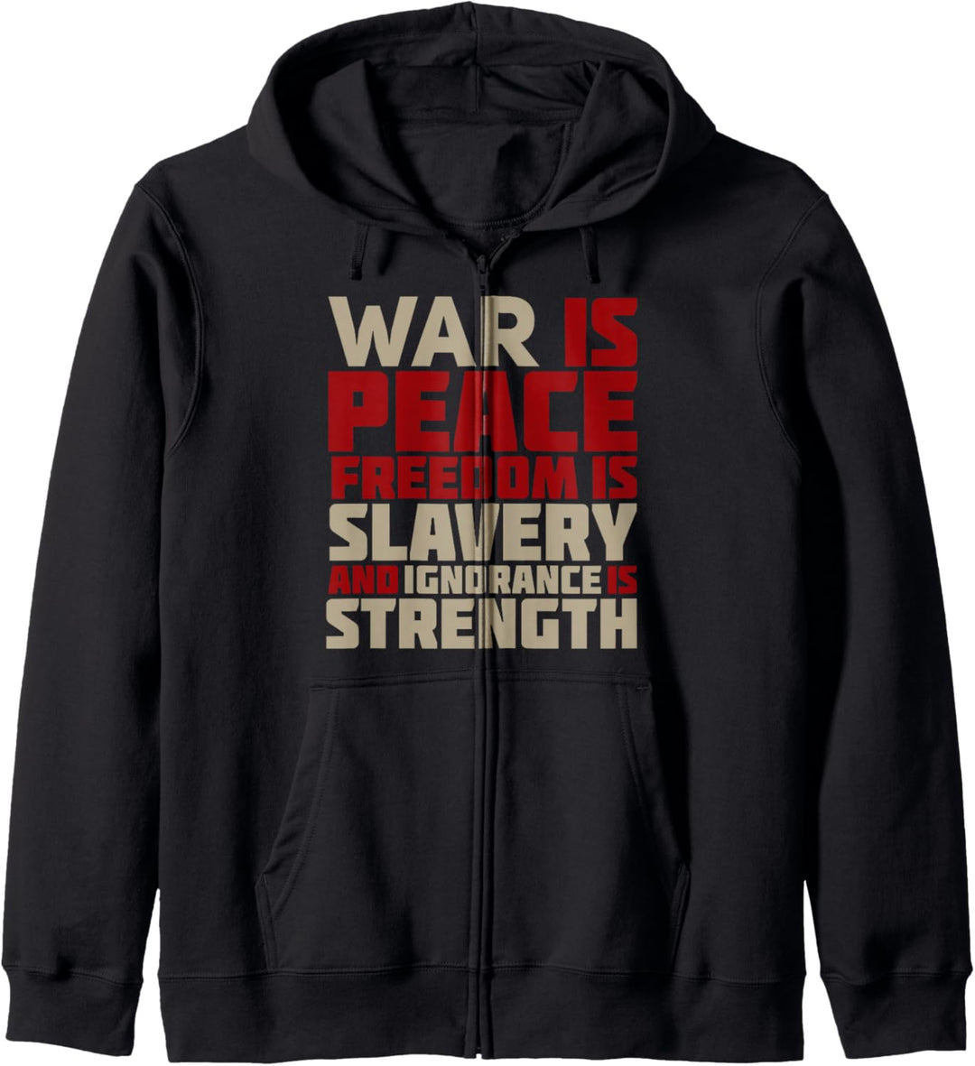 T-Shirt mit Aufschrift "War is Peace" Kapuzenjacke