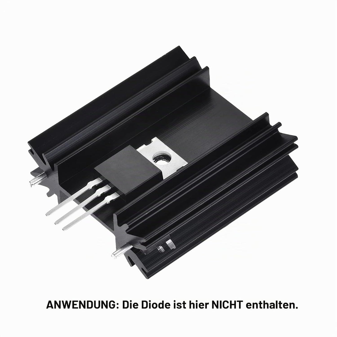 sourcing map 10 Stück 34 mm x 25 mm x 12 mm TO-220 Aluminium Kühlkörper zum Kühlen von Transistordio