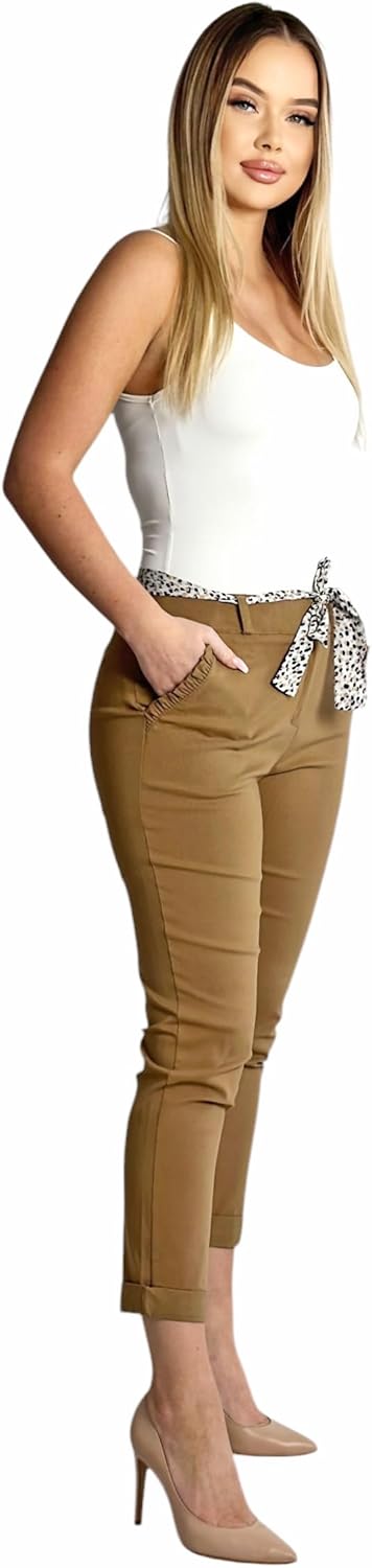 Mississhop Female Damen Stretch Klassische Chino Hose S Braun, S Braun