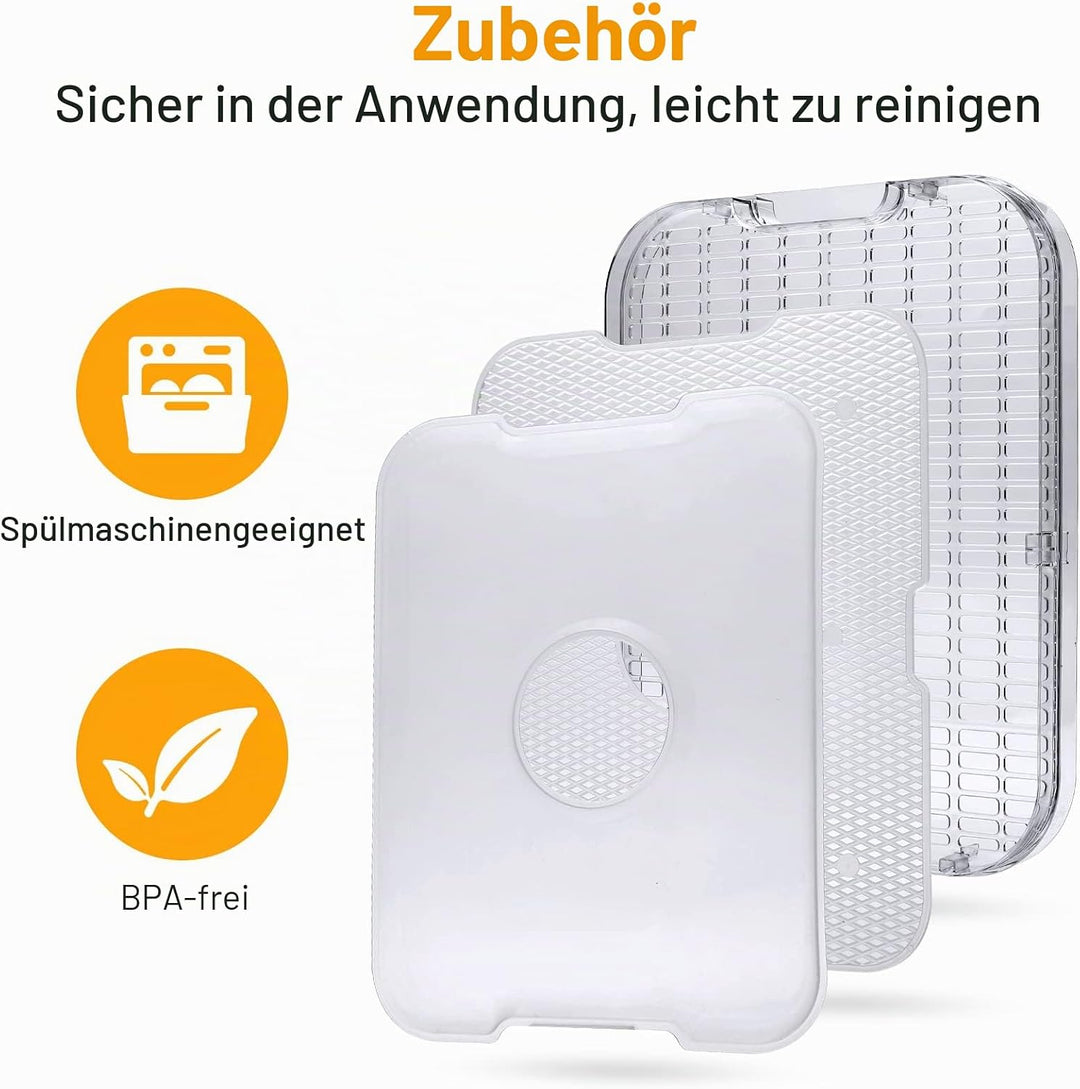COOCHEER Dörrgerät für Lebensmittel mit 8 Ablagen, Dörrgerät für Gemüse, Obst, mit Timer und Tempera
