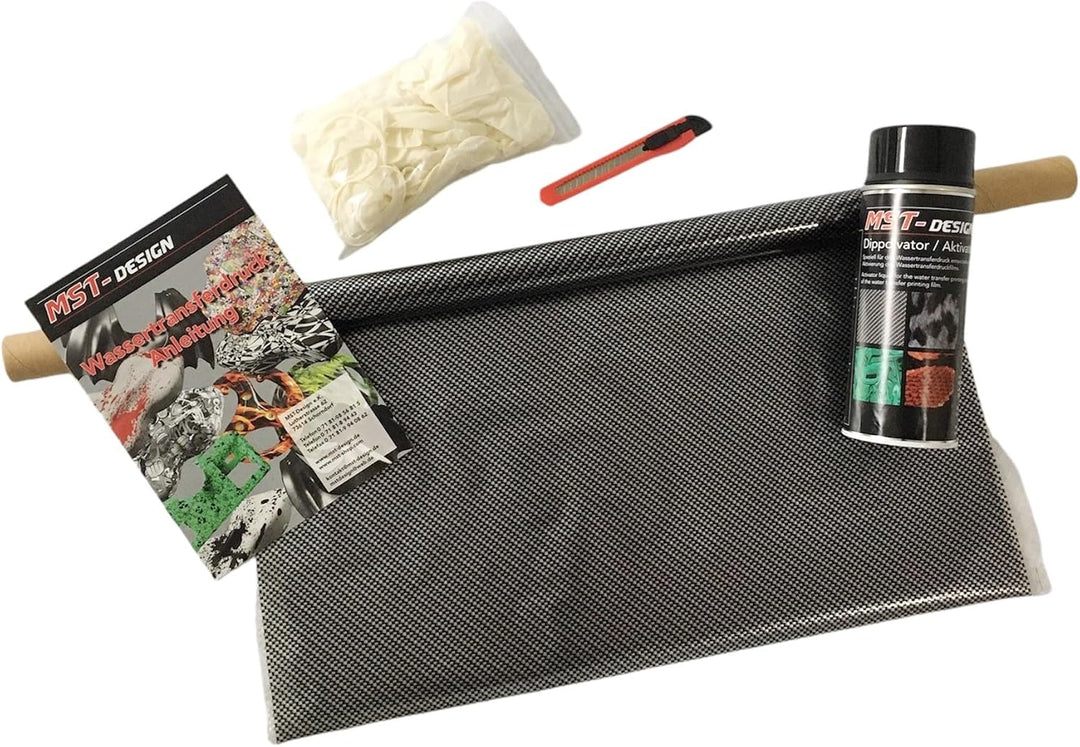 MST-Design Wassertransferdruck Folie I Starter Set Klein I WTD Folie + Dippdivator/Aktivator + Zubeh