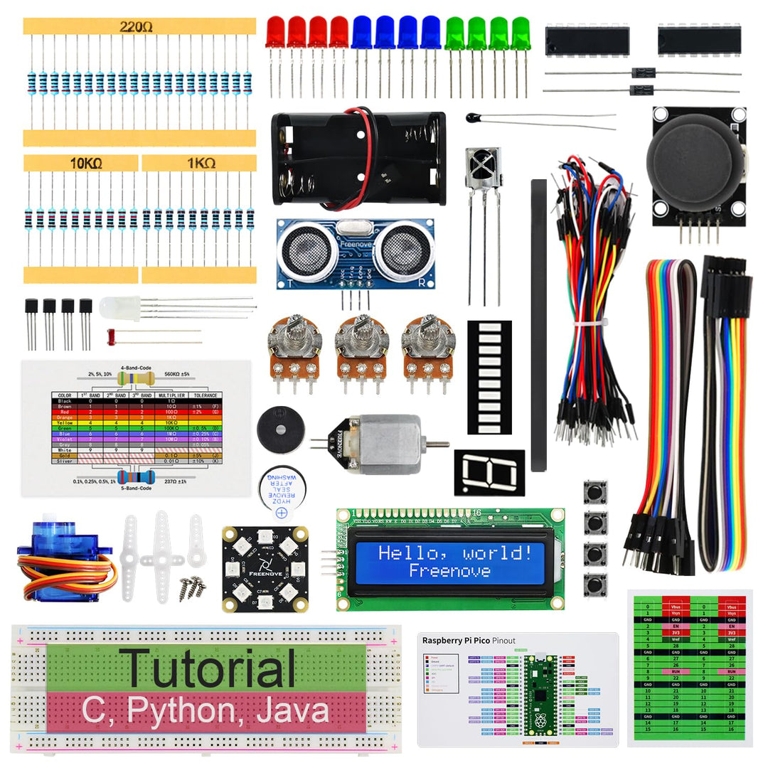 FREENOVE Super Starter Kit for Raspberry Pi Pico (Not Included) (Compatible with Arduino IDE), 513-P