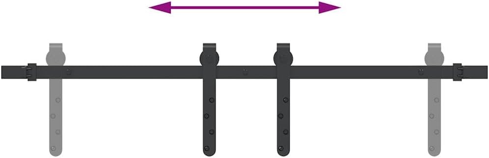 vidaXL Schiebetürbeschlag Set für Schranktüren 91 cm Karbonstahl, Schiebetürbeschlag Schrank, Schieb