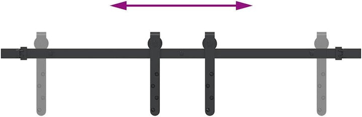 vidaXL Schiebetürbeschlag Set für Schranktüren 91 cm Karbonstahl, Schiebetürbeschlag Schrank, Schieb
