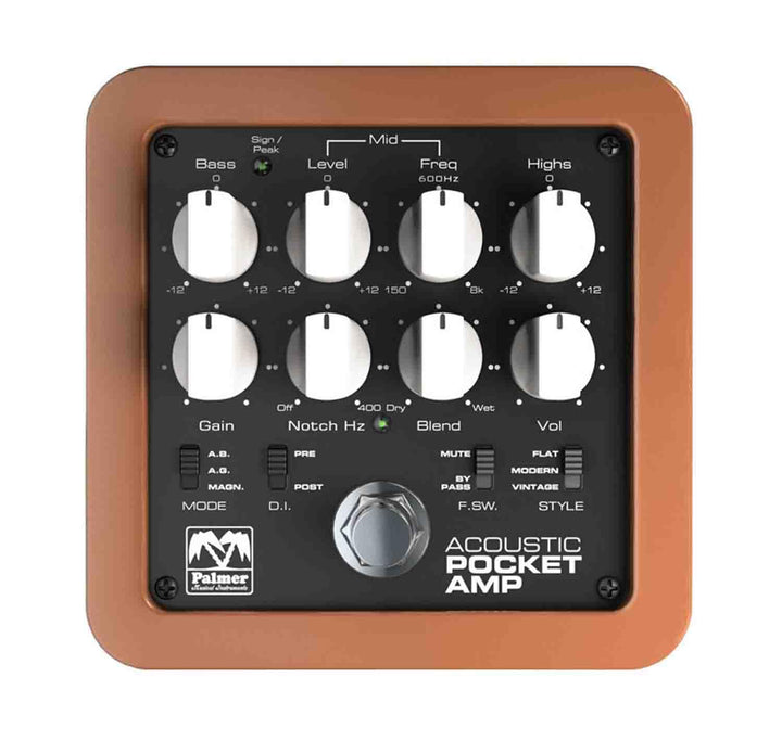 Palmer POCKET AMP ACOUSTIC - Portabler Preamp für Akustische Saiteninstrumente Akustik, Akustik