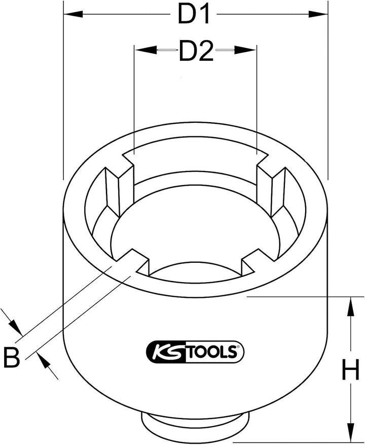 KS Tools 450.5029 3/4" Nutmutter KM9, Zapfen innenliegend