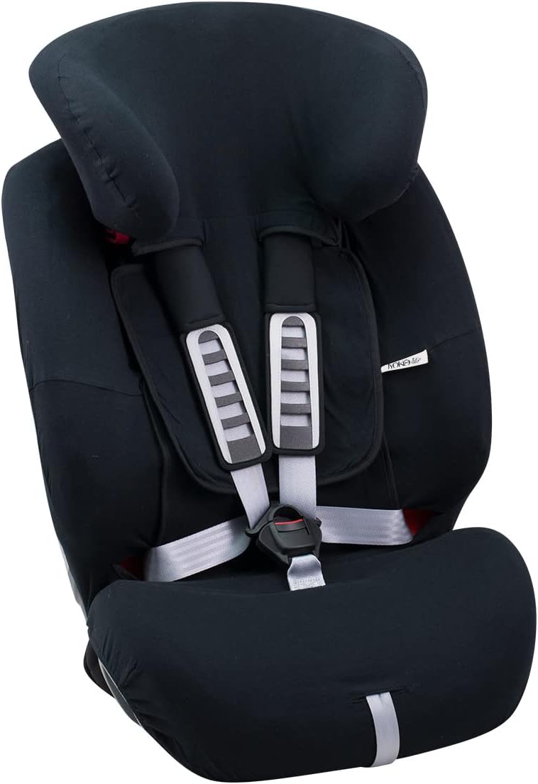 JYOKO KIDS Bezug für Autositz kompatibel mit Romer Advansafix, Evolva IV M, aus Baumwolle (BLACK SER