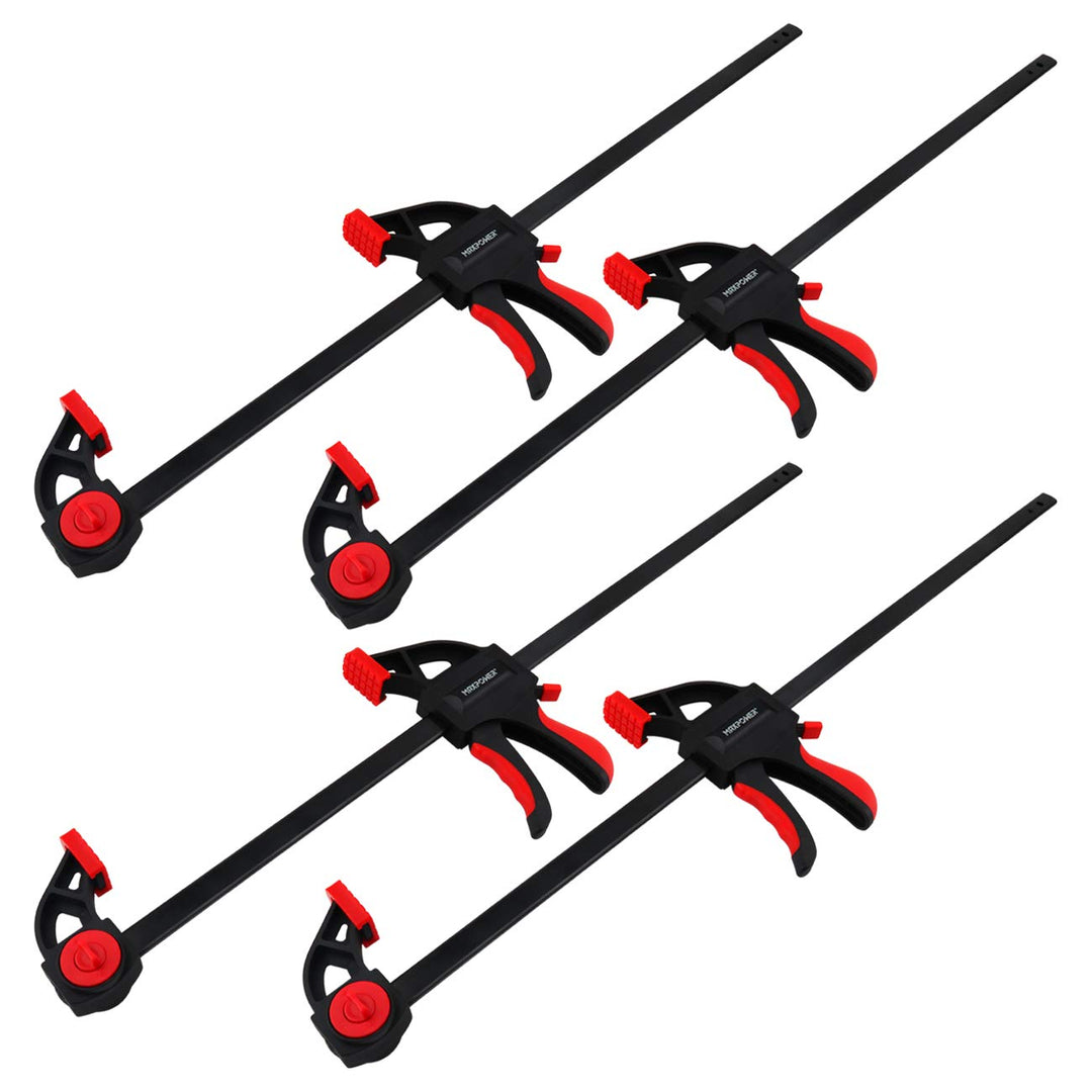 MAXPOWER 4 Stück Schnellspannzwinge 600mm Setstark und Robust Einhandzwinge 600mm set für die Holzbe
