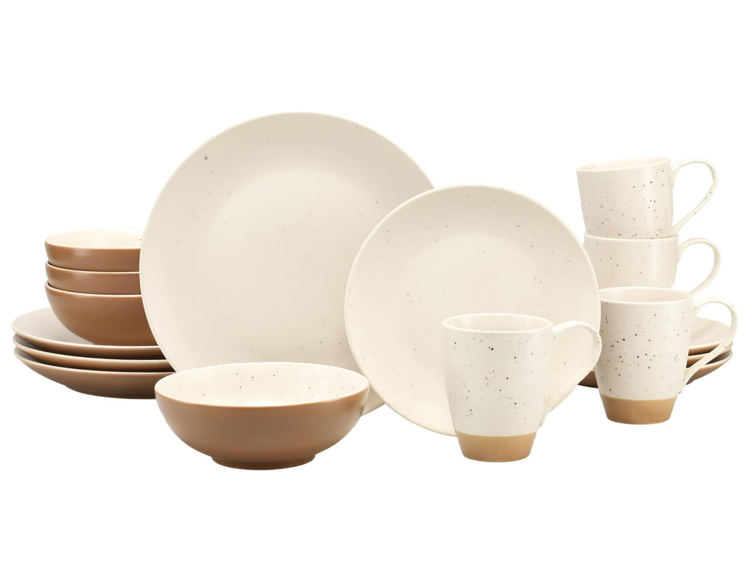 CREATABLE 33071, Serie SAND DUNES, Geschirrset, Kombiservice 16 teilig, Mehrfarbig, Kombiservice 16