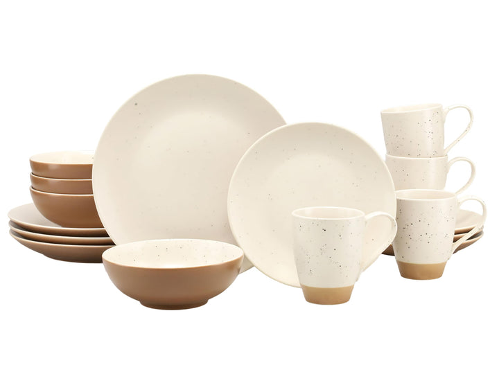 CREATABLE 33071, Serie SAND DUNES, Geschirrset, Kombiservice 16 teilig, Mehrfarbig, Kombiservice 16