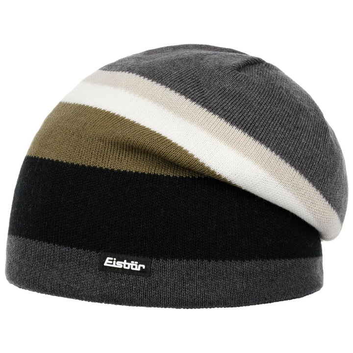 Eisbär Miron 2.0 Beanie Strickmütze Wintermütze Streifenmütze Skimütze Mit Futter, khaki