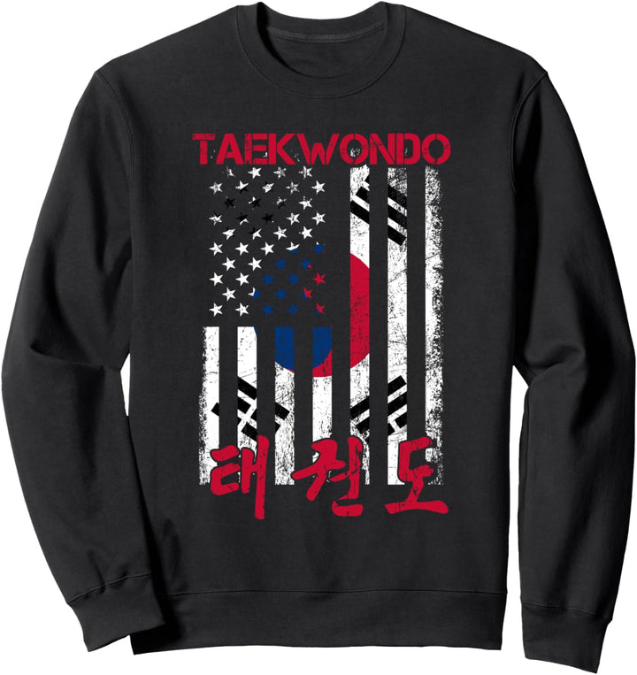Taekwondo Shirt Martial Arts Gift American Korean Flag Sweatshirt