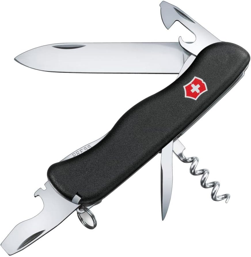 Victorinox Picknicker Taschenmesser (11 Funktionen, Feststellklinge, Schraubendreher) Schwarz, Schwa