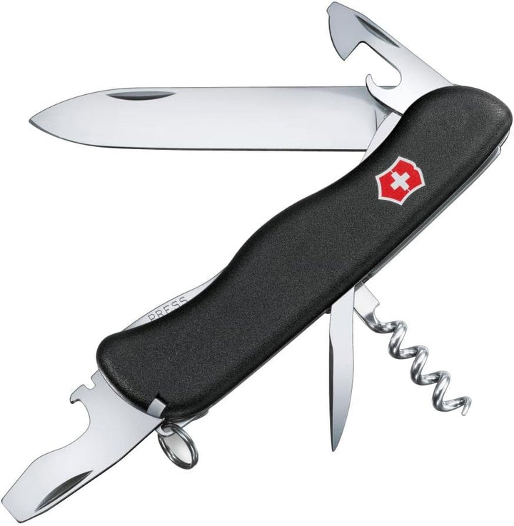 Victorinox Picknicker Taschenmesser (11 Funktionen, Feststellklinge, Schraubendreher) Schwarz, Schwa