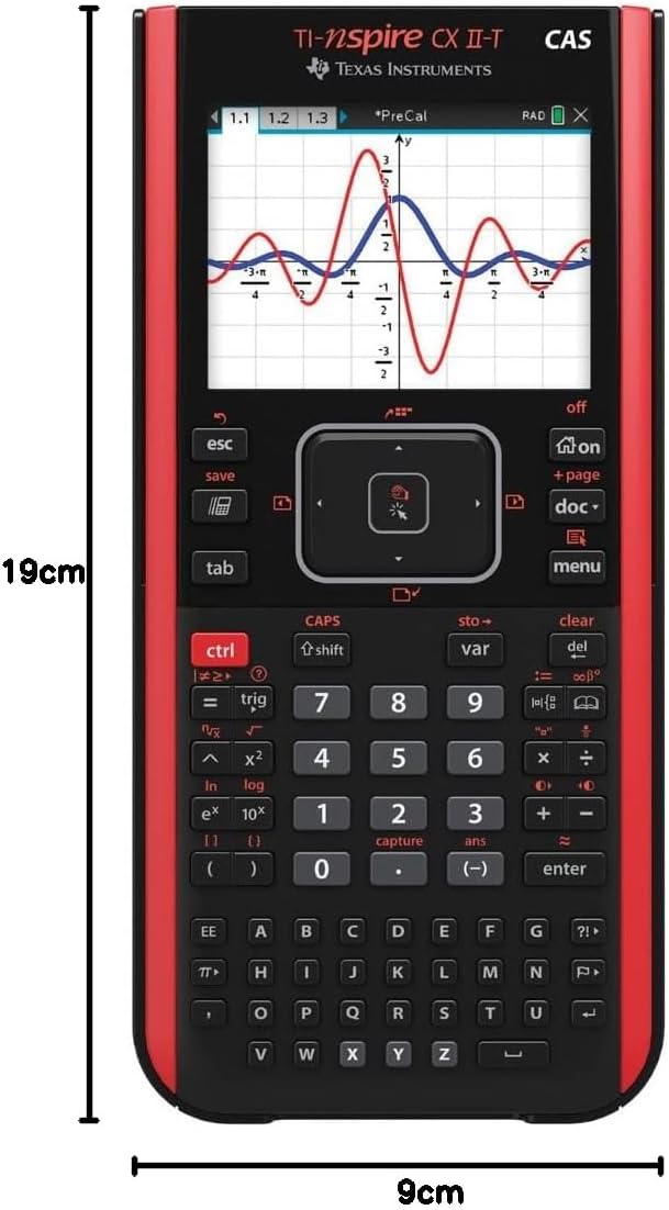CALCUSO Sparpaket: TI Nspire CX II-T CAS Grafikrechner + WYNGS Schutztasche schwarz + Erweiterte Gar