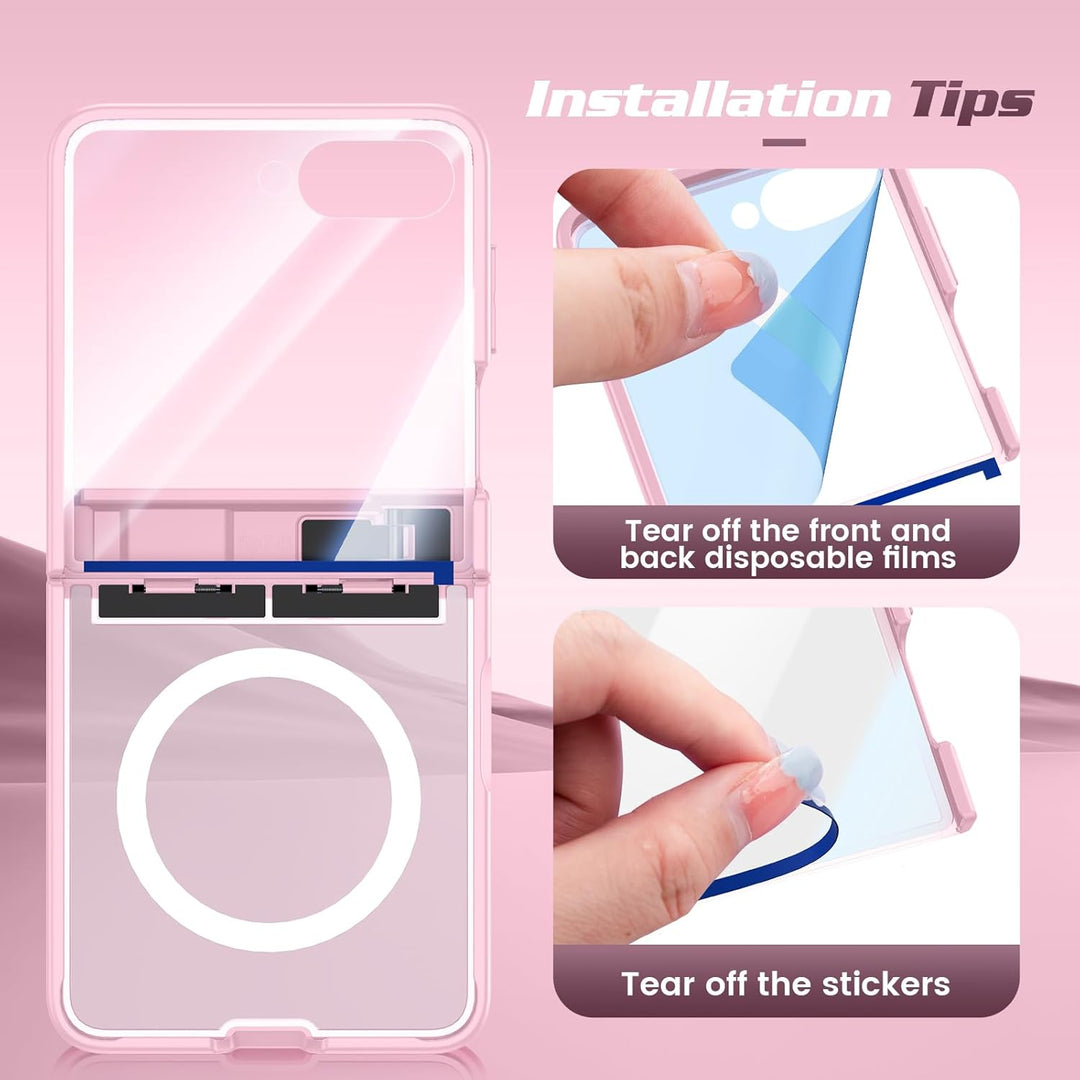 Doeshine für Samsung Galaxy Z Flip 7 Hülle [Not für Flip 7FE] mit Mag-Safe, Ständer und Displayschut