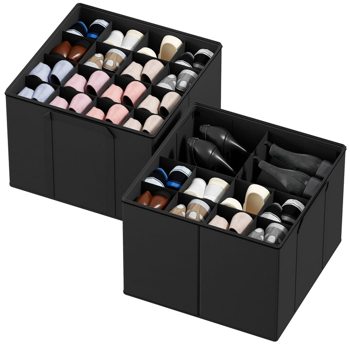 SpaceAid Schuh-Organizer für Schrank, 2 Stück, faltbare Schuhaufbewahrungsbehälter, Körbe, Boxen mit