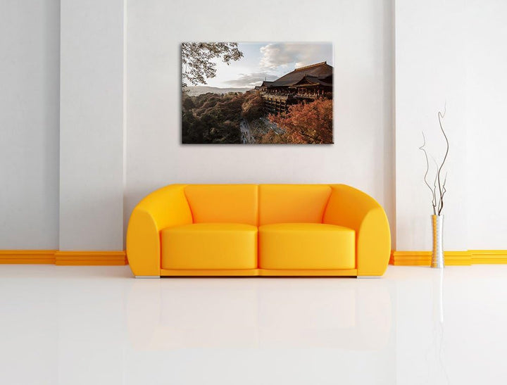 rieisger Kiyomizu-dera Tempel in Kyoto schwarz/weiss Format: 100x70 auf Leinwand, XXL riesige Bilder