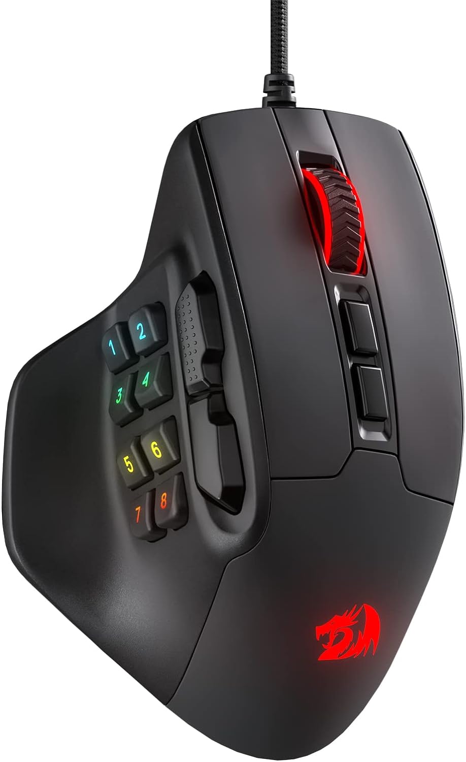 Redragon M811 Aatrox MMO Gaming Maus, 15 programmierbare Tasten kabelgebundene RGB Gamer Maus mit er