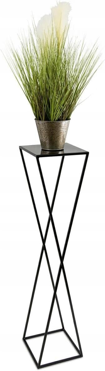 Blumenständer Metall Schwarz 100 cm Hoch - Solider und Robuster Blumenhocker Metall - Pflanzenstände