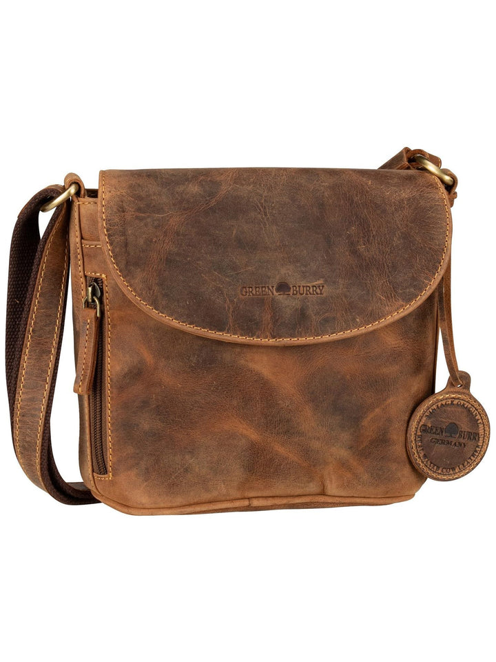 Greenburry Vintage Umhängetasche Leder 20 cm Braun, Braun