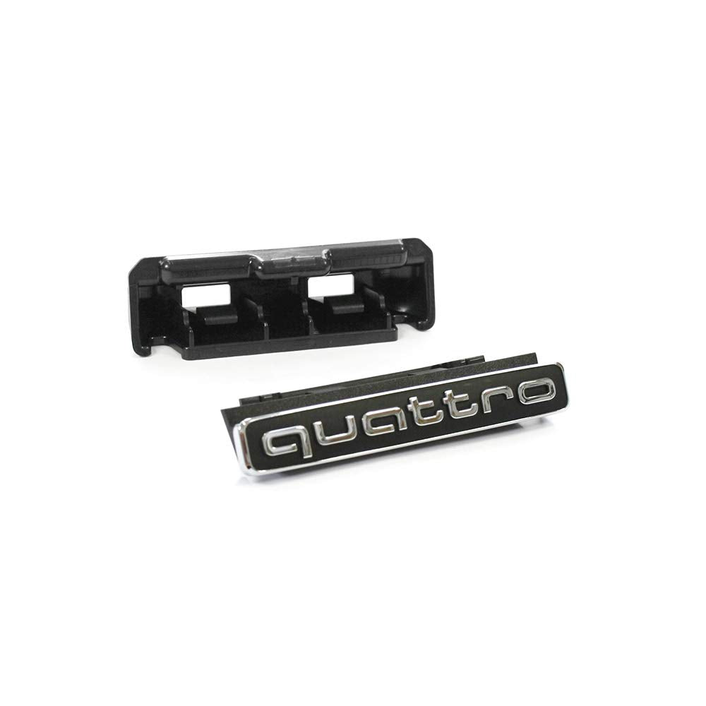 Audi 4G0853736F2ZZ Schriftzug Quattro (mit Clip) Kühlergrill Emblem Chrom, nur A6 (C7 4G) Facelift M