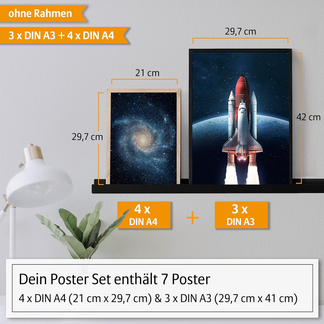 Hyggelig Home Premium Poster Set - 7 passende Bilder im stilvollen Set - Collage Deko - Set Space 3