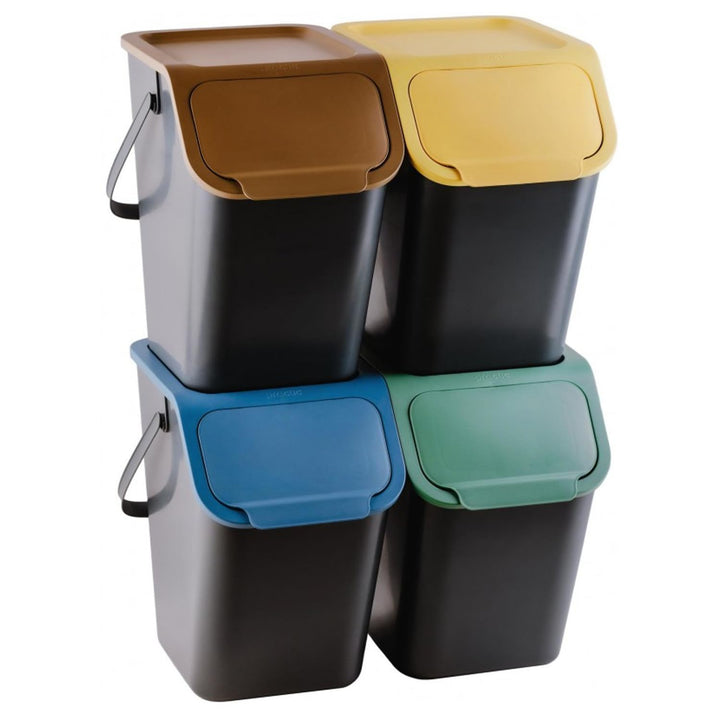 Practic Satz Sortierbehälter 4x25 l Bini Praktisches Behälterset, Polypropylen, zum Trennen, mit far