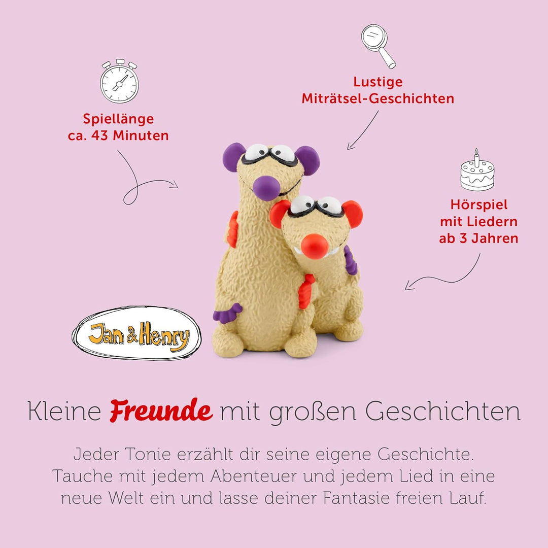 tonies Hörfiguren für Toniebox, Jan und Henry – 8 Rätsel und 2 Lieder, Hörspiel mit Liedern für Kind