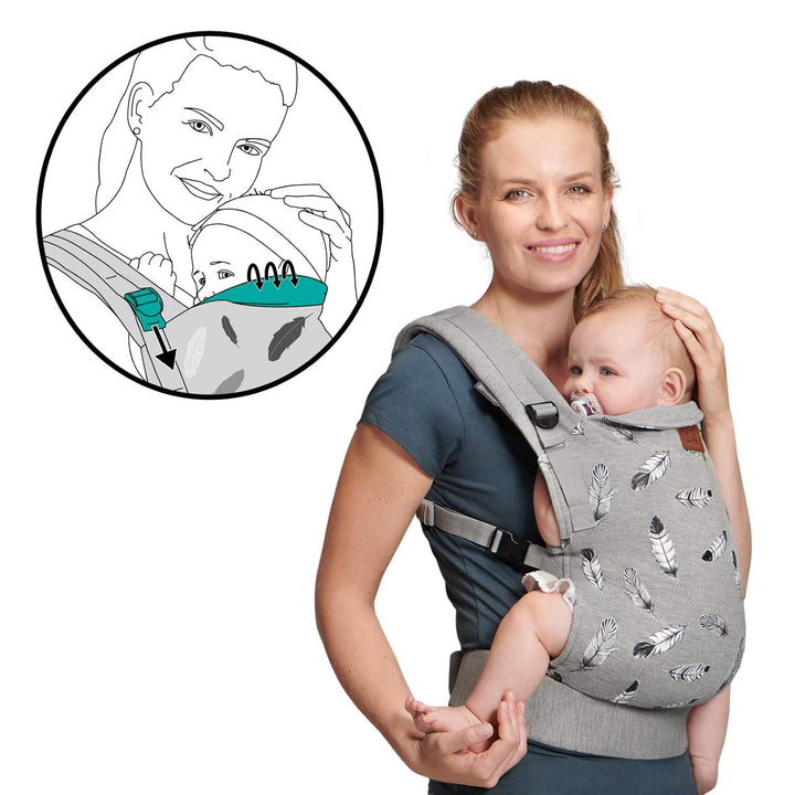 kk Kinderkraft Babytrage MILO Rückentrage Bauchtrage für Säuglinge und Kleinkinder Baby Carrier Kind