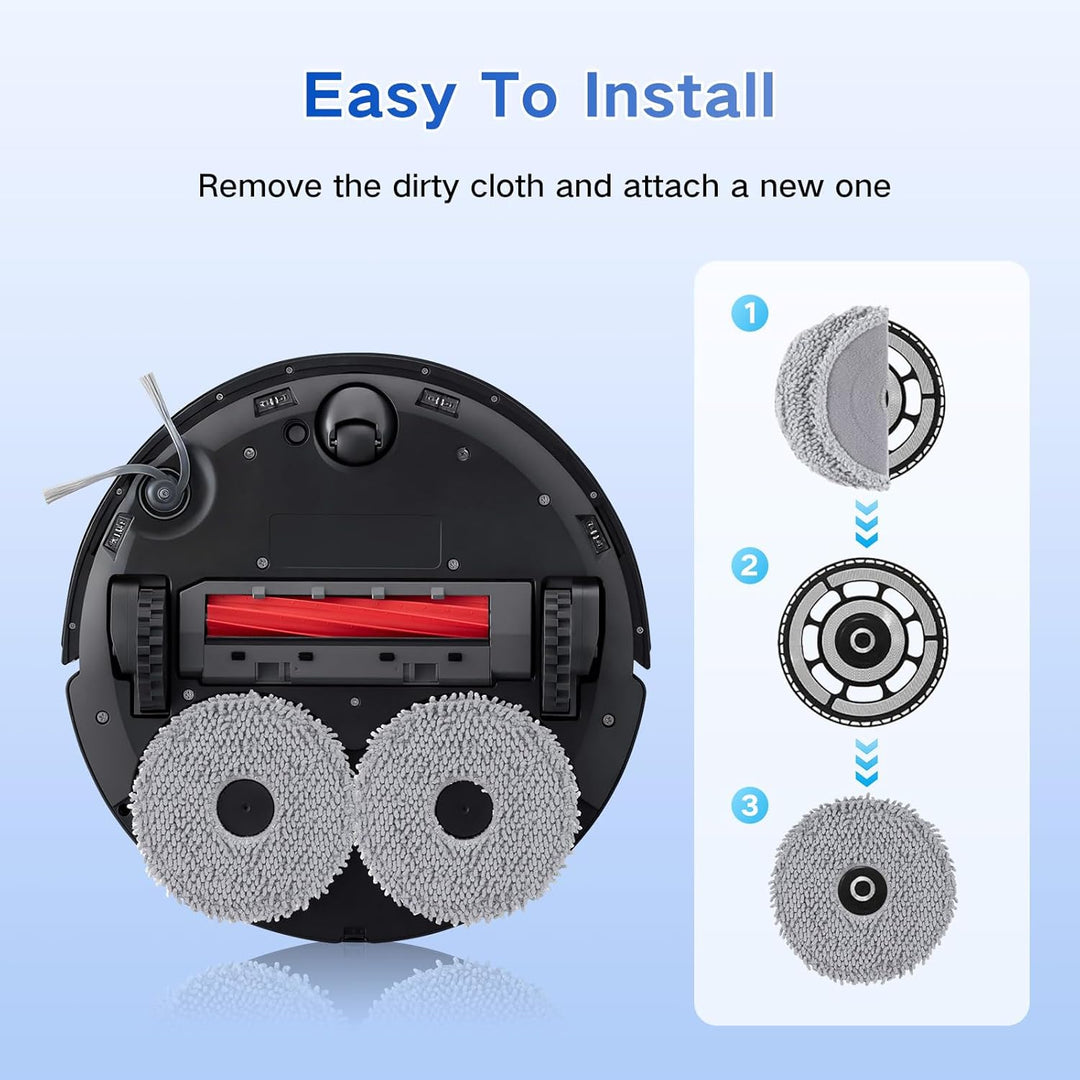 VIEWALL 8 Stück Q Revo Wischtücher Wischmopp für Roborock/Qrevo Pro/Qrevo S/Qrevo Curv/Qrevo Slim/Qr