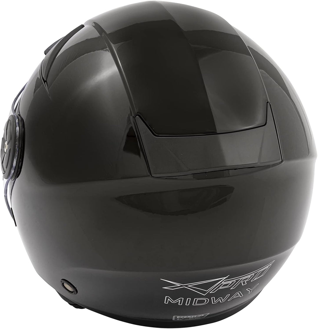 Motorradhelm Motorrad Roller Offenes Jet Scooter Helm Viser ECE 22 53-54 cm ( XS) Schwarz, 53-54 cm